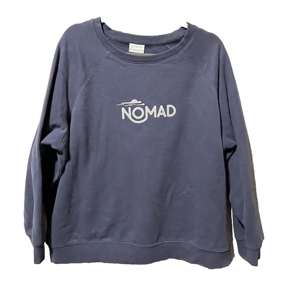Columbia Sweatshirt Men's 2X Blue Pullover NOMAD Logo Activewear Athleisure